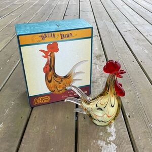 Cracker Barrel Break of Dawn Golden Glass Rooster Home Decor in Original Box